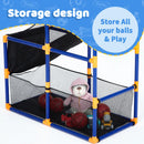 2-in-1 Kids Basketball Arcade Game Set, Adjustable Indoor Outdoor Hoop With Ball Return Ramp, 4 Balls & 6 Sticky Toss Balls