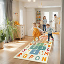 Washable Hopscotch Rug for Kids – Colorful Educational Rug with Alphabet and Numbers