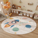 Space Planet Rocket Cartoon Anime Pattern Printed Carpet, Kids' Play Mat, Study Room Floor Mat, Living Room Decorative Mat